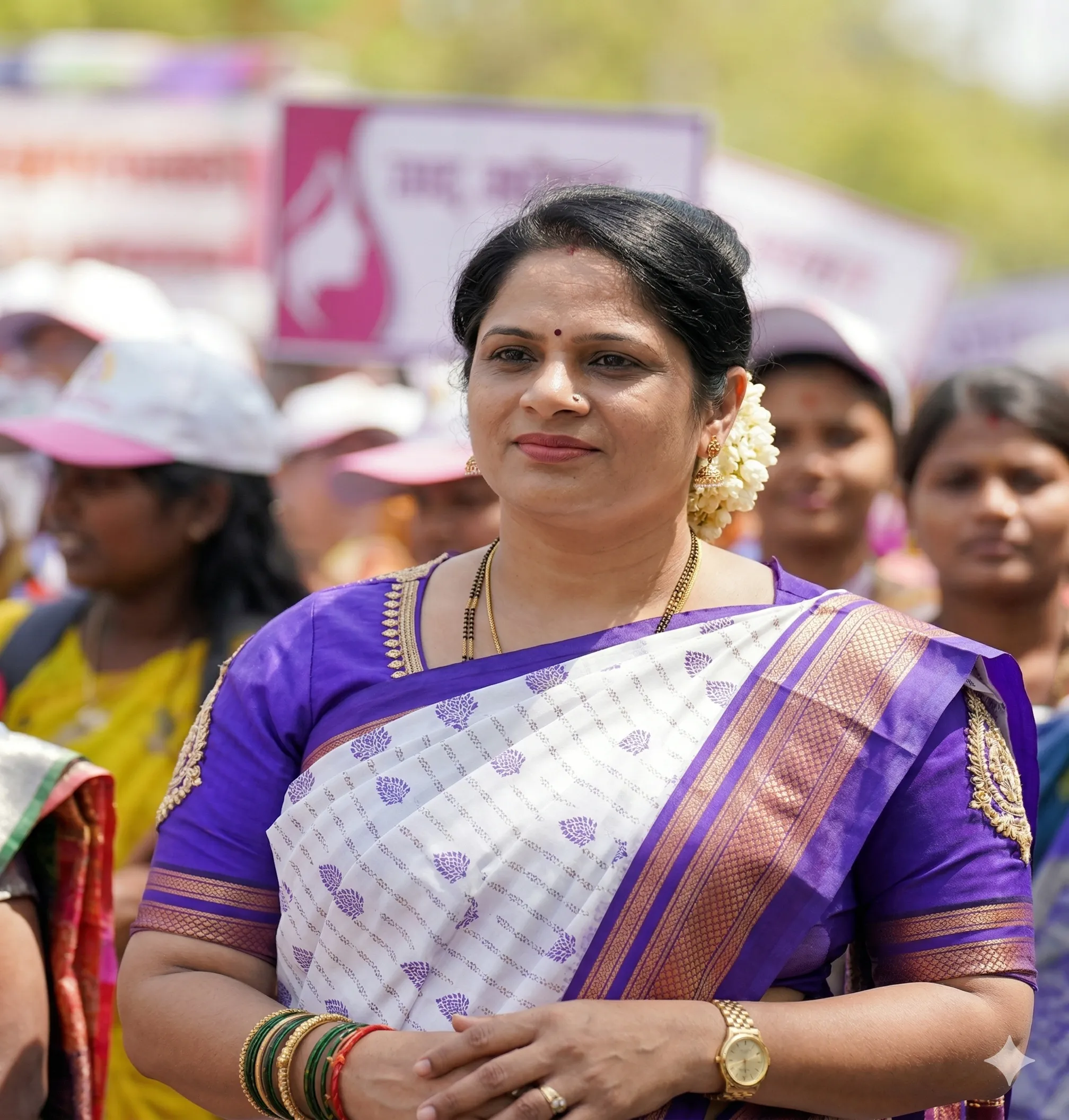 National President of the Women's Wing Veena Kashappanavar